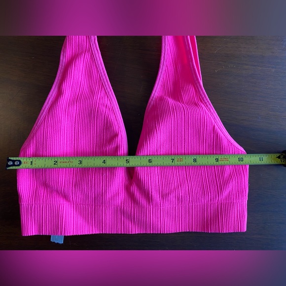 Victoria’s Secret Bright Pink Ribbed Padded  Women’s Bralette XS - Picture 2 of 8